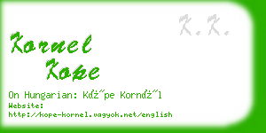 kornel kope business card